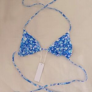 Bright Swimwear Maria Top in Aqua Floral size small!